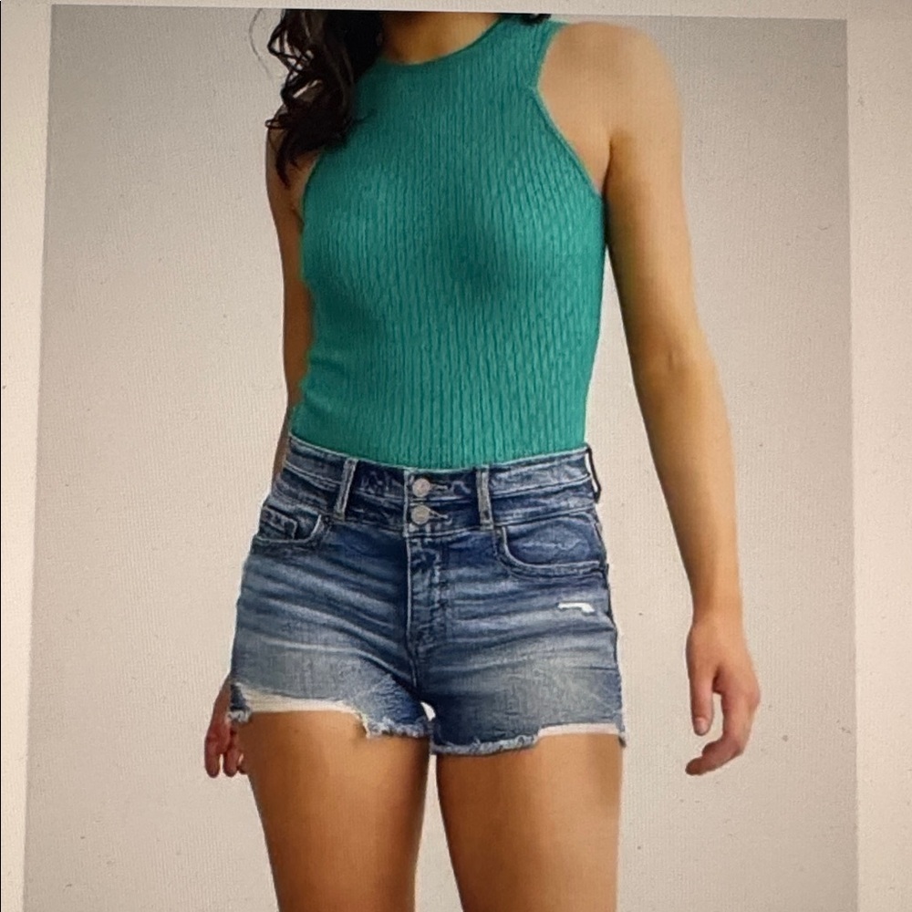 BKE Denim Gabby Distressed High Rise Shorts size 25 Festival Rodeo